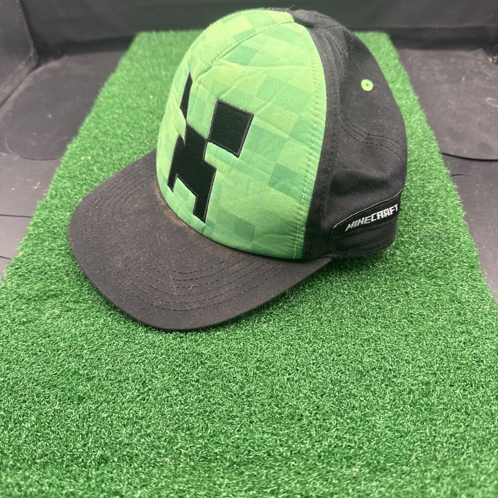 Minicraft Hat Cap Creeper Youth Snapback Green/Black‎ OSFM